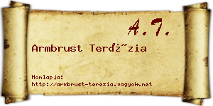 Armbrust Terézia névjegykártya